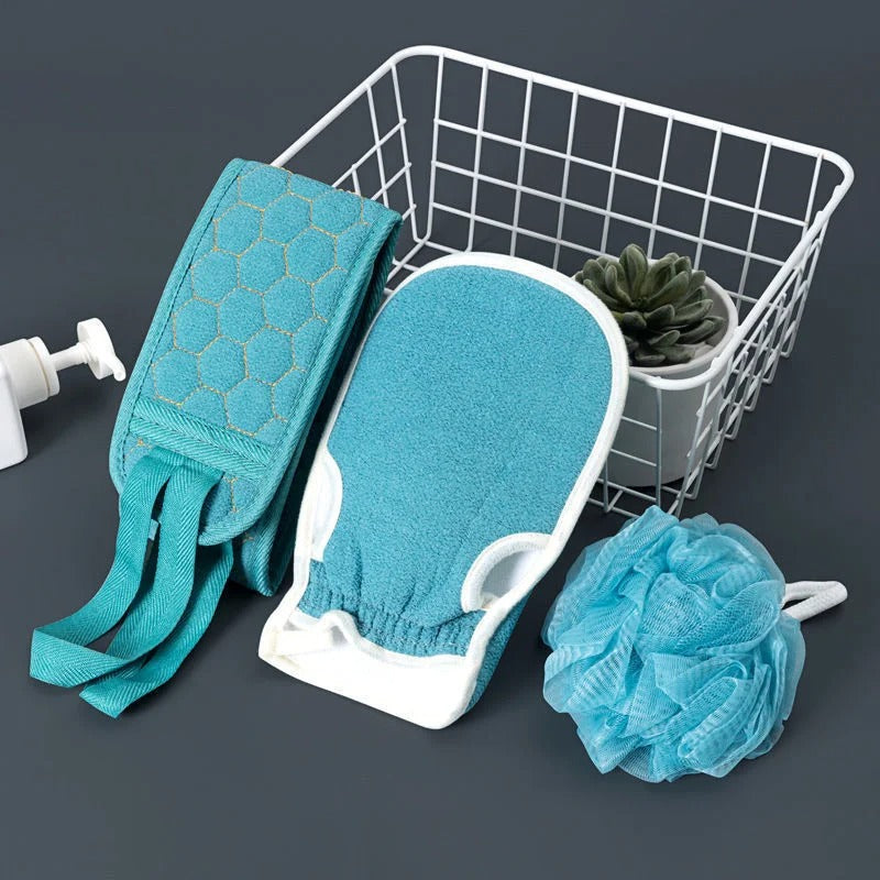 3pc Shower Back Exfoliating Kit - Perfect For Back Acne